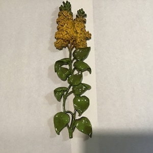 Vintage DART Wall Hanging Gold/Yellow Lilacs with Green Stems 1966 RARE