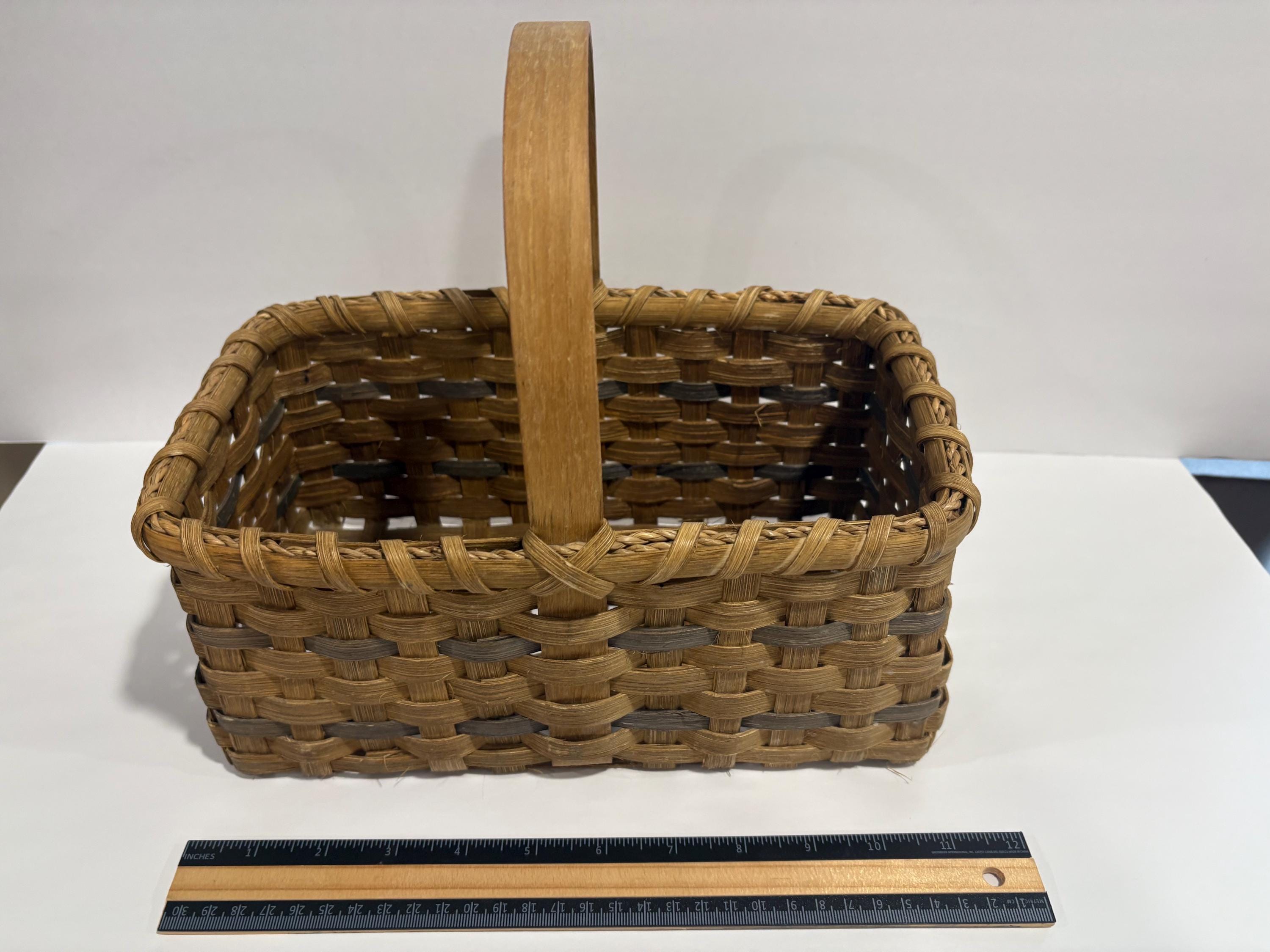 Vintage Wicker Hand Woven Gathering Basket. - Etsy