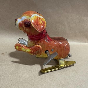 Vintage Wind-up Tin Toy Dog. “jumping Dog” - Etsy