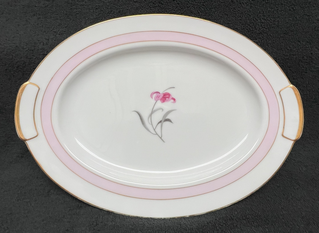 Mikado China Oval 12 SERVING PLATTER W/ear Handle Tabs Gold Etsy