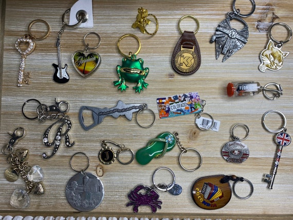 Keychains, Vintage, 1990s Keychains, 90s/80s Key Rings, Nostalgia Keychain Key  Rings, Bottle Openers, Souvenir, House Key Fob 