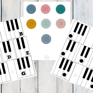 Piano Keys Teaching Tool for beginner piano key board notes.