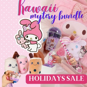 Kawaii Mystery Box, Kawaii Mystery Bundle, Feiertage Mystery Bundle, Überraschung Geburtstag Geschenke Bundle, Kawaii Schlüsselanhänger Kawaii Plushies Boba