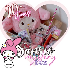 My Melody Kuromi Kawaii Mystery Box Scatola di compleanno a sorpresa Mini quaderni Kawaii Sanrio Fogli di adesivi Buste regalo di cancelleria Sanrio Ragazza carina