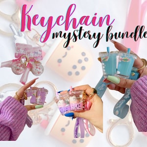 Kawaii Keychains Mystery Box, Kawaii Mystery bundle, Kawaii Boba keychains, Kawaii Sanrio Plush keychains, Kawaii cute keyrings, Surprise gifts