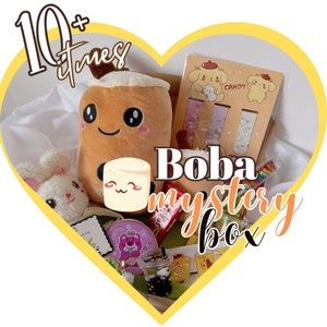 Boba Kawaii Bundle Boba kawaii Mystery Bundle Kawaii Boba Tee Plushies Kawaii Boba Schlüsselanhänger Geburtstag Überraschungsbox Kawaii Aufkleber Blätter