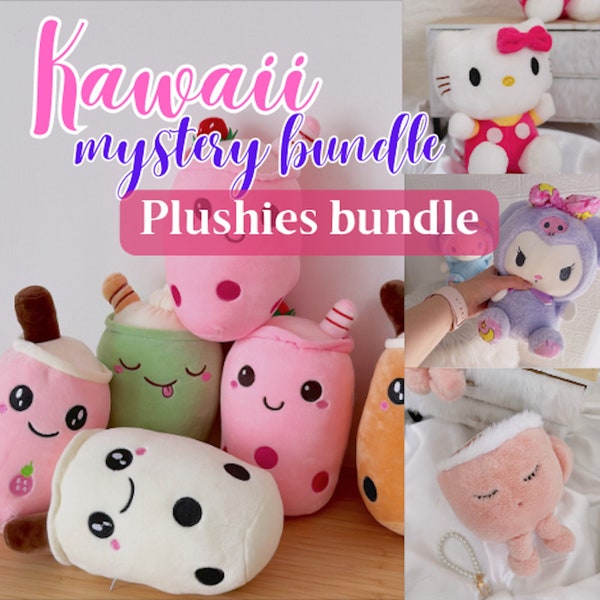 Kawaii plushie mystery bag Kawaii My melody Mystery Box Stuffed kawaii animal, aesthetic Sanrio trendy cute plushies, lucky box Hello kitty