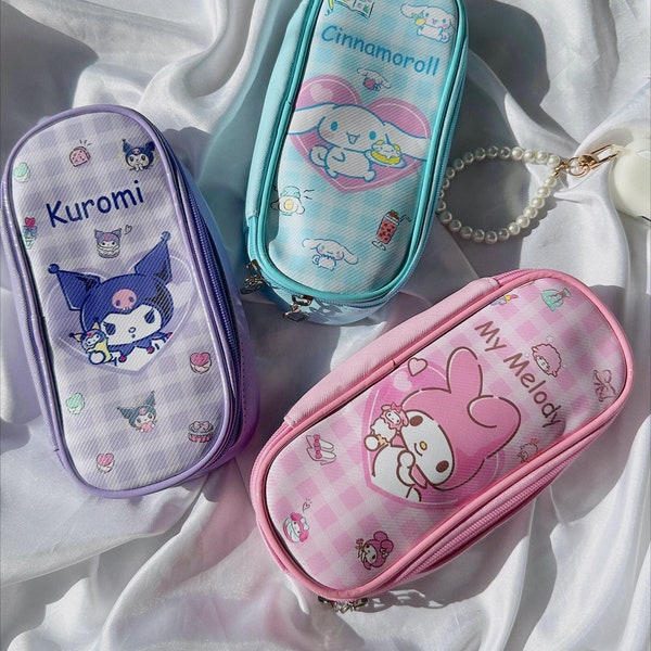 Sanrio Kawaii Stationery Pen cases , Cute Pencil Case Makeup Case Cosmetic Pouch Cute Make Up Bag Kawaii Gift for Girl Daughter