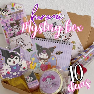 Kuromi Kawaii Mystery Box Holidays Suprise Birthday box Kawaii Sanrio Mini quaderni Fogli adesivi Borse di cancelleria Sanrio Ragazza carina