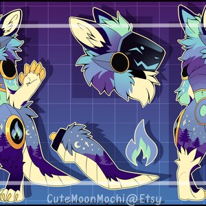 High Quality Detailed Night Sky Protogen Reference Fursona 