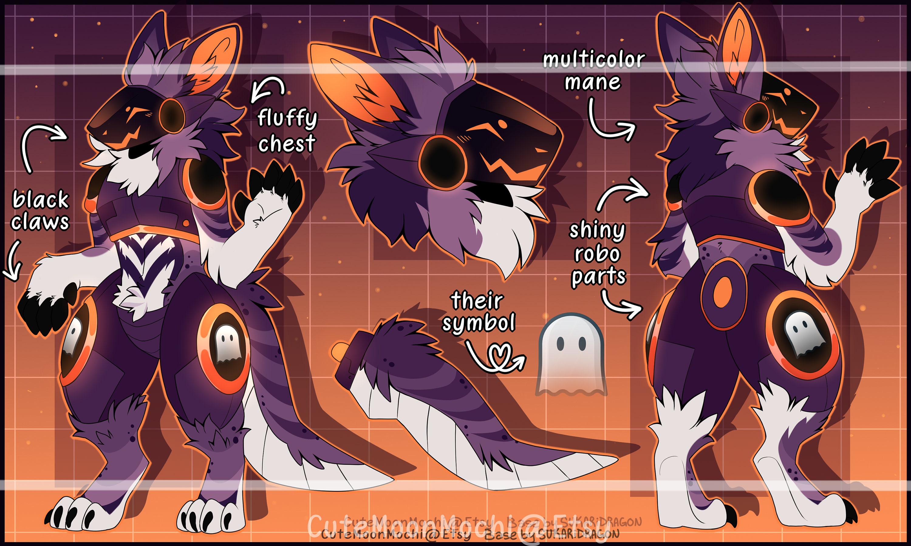 High Quality Detailed Night Sky Protogen Reference Fursona 