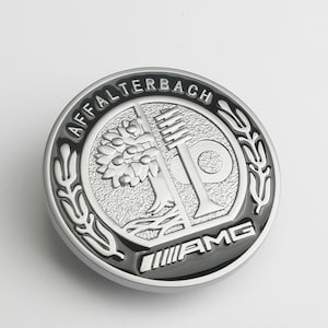 3D AMG Front Hood Emblem Affalterbach Apple Badge Mercedes Benz 57mm Black Chrome Zinc Alloy all