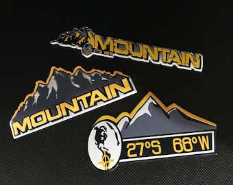 Brand New Aluminum 1X MOUNTAIN 27S 68W Decal Sticker Badge Emblem for Cars