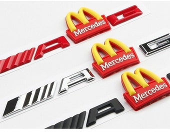 3D McDonald's Mercedes Car Emblem Sticker