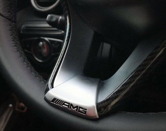 Metal amg logo steering wheel emblem decal trim emblem for mercedes benz