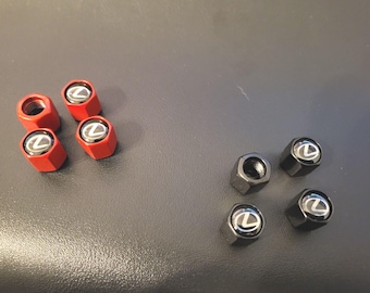 Lexus Emblem Valve Stem Caps: Hex, Stainless Alloy, Waterproof