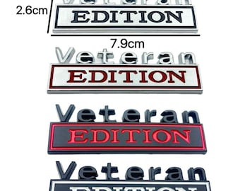 2pc VETERAN EDITION Emblem Badge Car Truck Rear Tail Decal Sticker Decal Semper