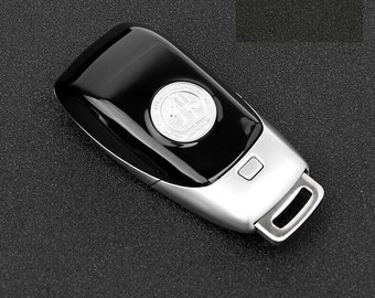 Amg key cover 2020 affalterbach emblem remote fob aluminum silver mercedes benz