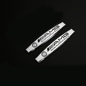 Amg edition black emblem metal side fender 3d trunk badge for mercedes benz 2x