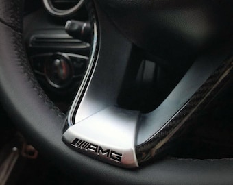Metal amg logo steering wheel emblem decal trim emblem for mercedes benz
