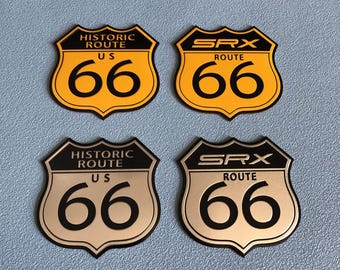 Retro Route 66 3D Aluminum Car Emblem Stickers Motorcycle Moto Scooter Body Decor Decals Accessories For Harley Royal Enfield