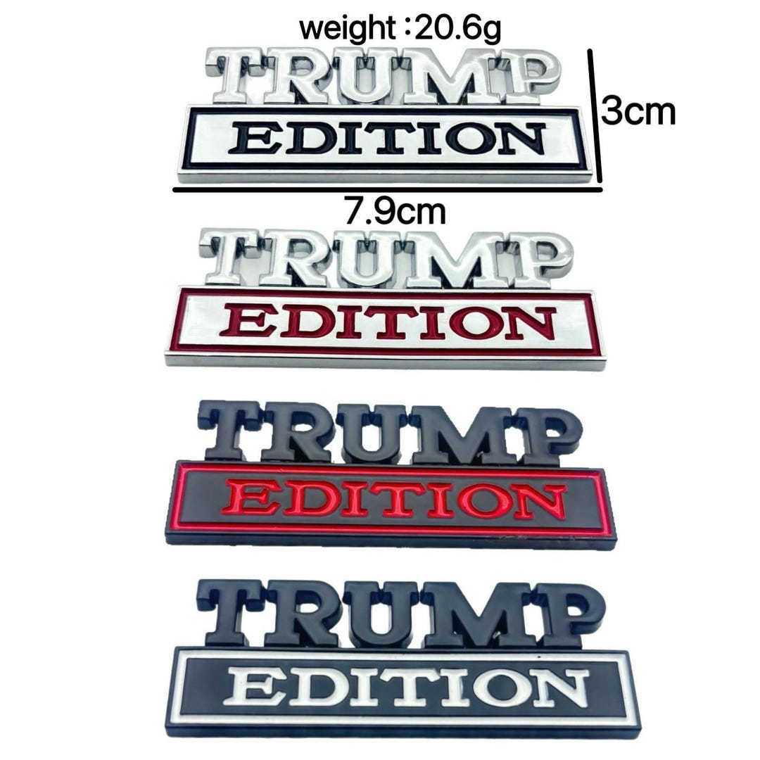 2pc TRUMP EDITION Chrome Emblem Badges - Car Truck 3M Adhesive - Etsy