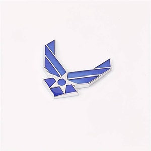 3D Metal Black Air Force Logo Sticker - Car Motorcycle USAF Emblem Badge