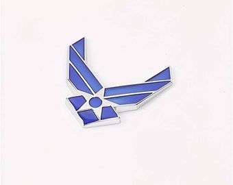 3D Metal US Air Force Emblem - Blue Wings Car Decal