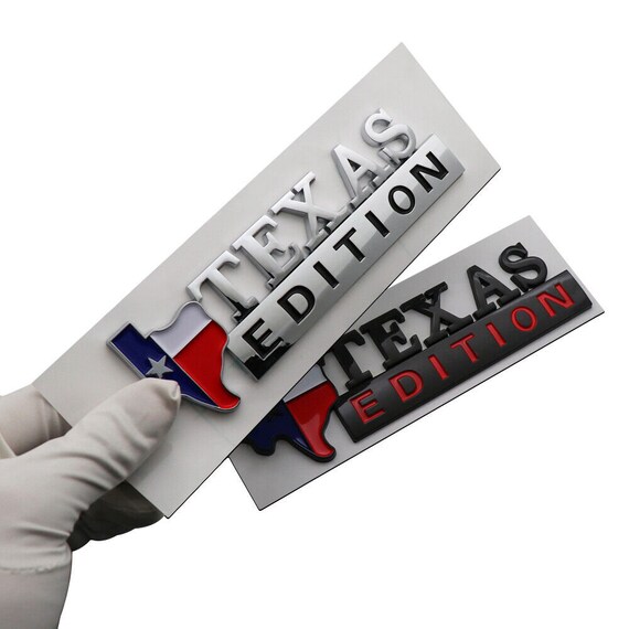 2-Piece 3D Texas Edition Emblem Decals - Matte Black For Chevy Silverado