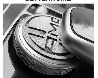 Alcantara carbon fiber gear shift button sticker - mercedes c class interior trim