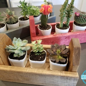 Farmhouse Succulent Centerpiece Planter Box Wooden for Succulents, Cactus, Flowers, Plants, Wedding, Home Decor, Indoor Wood Rustic Holder