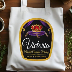 Benutzerdefinierte königliche Tragetasche, personalisierte Krone Tragegeschenk, handgefertigte und umweltfreundliche Baumwoll-Einkaufstasche, kundenspezifische Strandtasche, Geburtstagsgeschenk