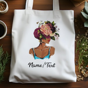 Benutzerdefinierte Einkaufstasche, personalisierte Frau Kunstwerk Geschenk, handgemachte und umweltfreundliche Baumwoll-Einkaufstasche, benutzerdefinierte Strandtasche, Geschenk für sie
