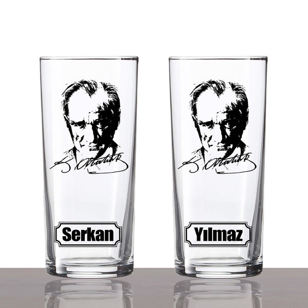 Ataturk Personalized Raki Glass Set, Raki Bardak Seti, Mustafa Kemal Ataturk Raki Bardagi, Custom Ouzo Glass, Raki Hediye, Turkish Gift Set