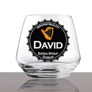 2 Pcs Personalized Stout Beer Glass, Stemless Custom Irish Pint Glass, Dark Beer Tumbler, Gift for Groomsman, Gift for Dad, Gift for Him