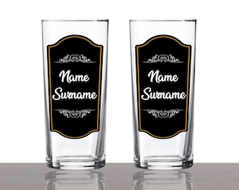 Personalized Black Shield Raki Glass, Custom Ouzo Glass, Turkish Raki Glass, Greek Ouzo Glass, Birthday Gift, 2pcs Raki Ouzo Glass Set
