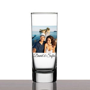 Personalized Photo Highball Glass, Custom Picture and Text Tumbler, Gift for Dad, Gift for Husband, Birthday Gift, Cocktail Drinking Glass