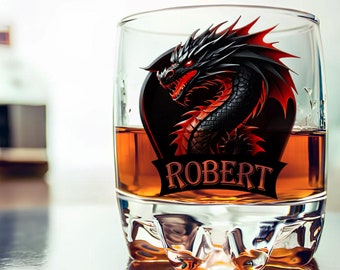 Dragon Whiskey Glasses X4 Double 14 Oz Premium Old Fashioned  display picture 1