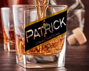 Black Label gepersonaliseerde whiskyglasset, aangepast cadeau voor stalknecht, Scotch Whisky Tumbler, cadeau voor hem, verjaardagscadeau, Vaderdagcadeau