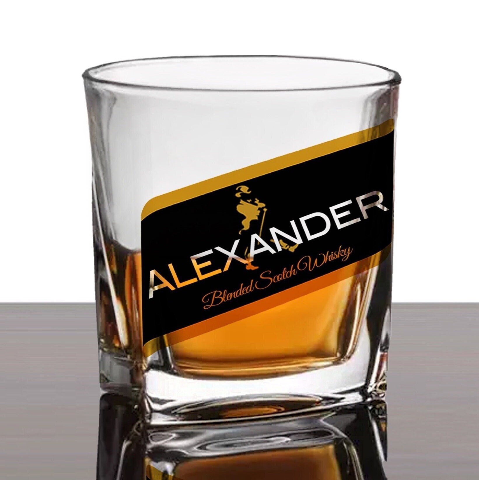 Black Label Personalized Whiskey Glass Set Custom Gift for Etsy