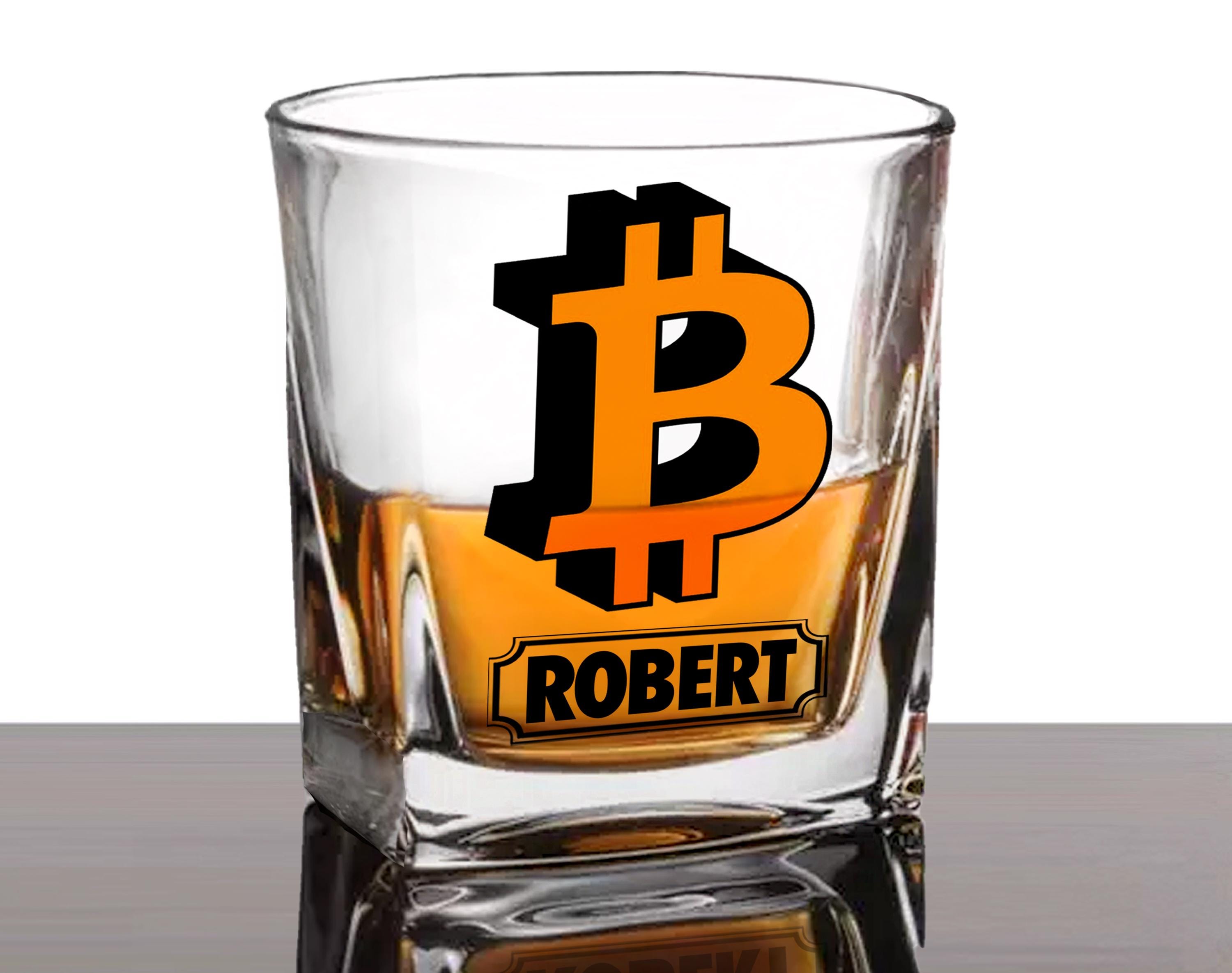 Bitcoin Personalized Whiskey Glass, Custom Btc Glass, Gift for Crypto ...