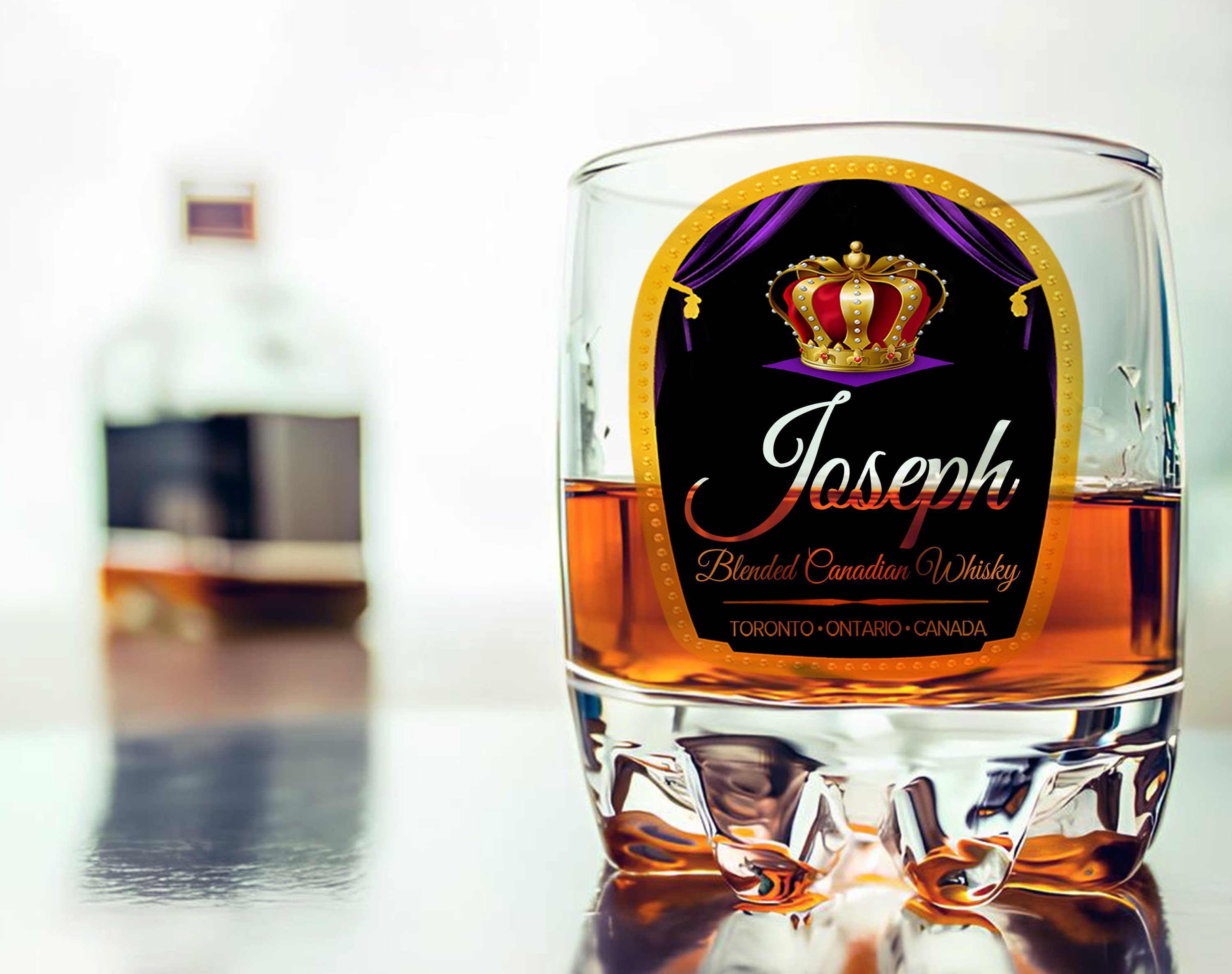 Personalized Crown Whiskey Glass Set, Royal Whiskey Tumbler, Gift for Dad, for Boyfriend, Birthday Gifts, Custom Old Fashioned Whiskey Glass