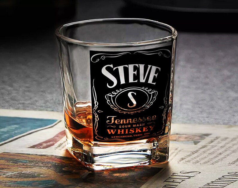 Personalized JD Whiskey Glass Custom Whiskey Tumbler Gift for Etsy