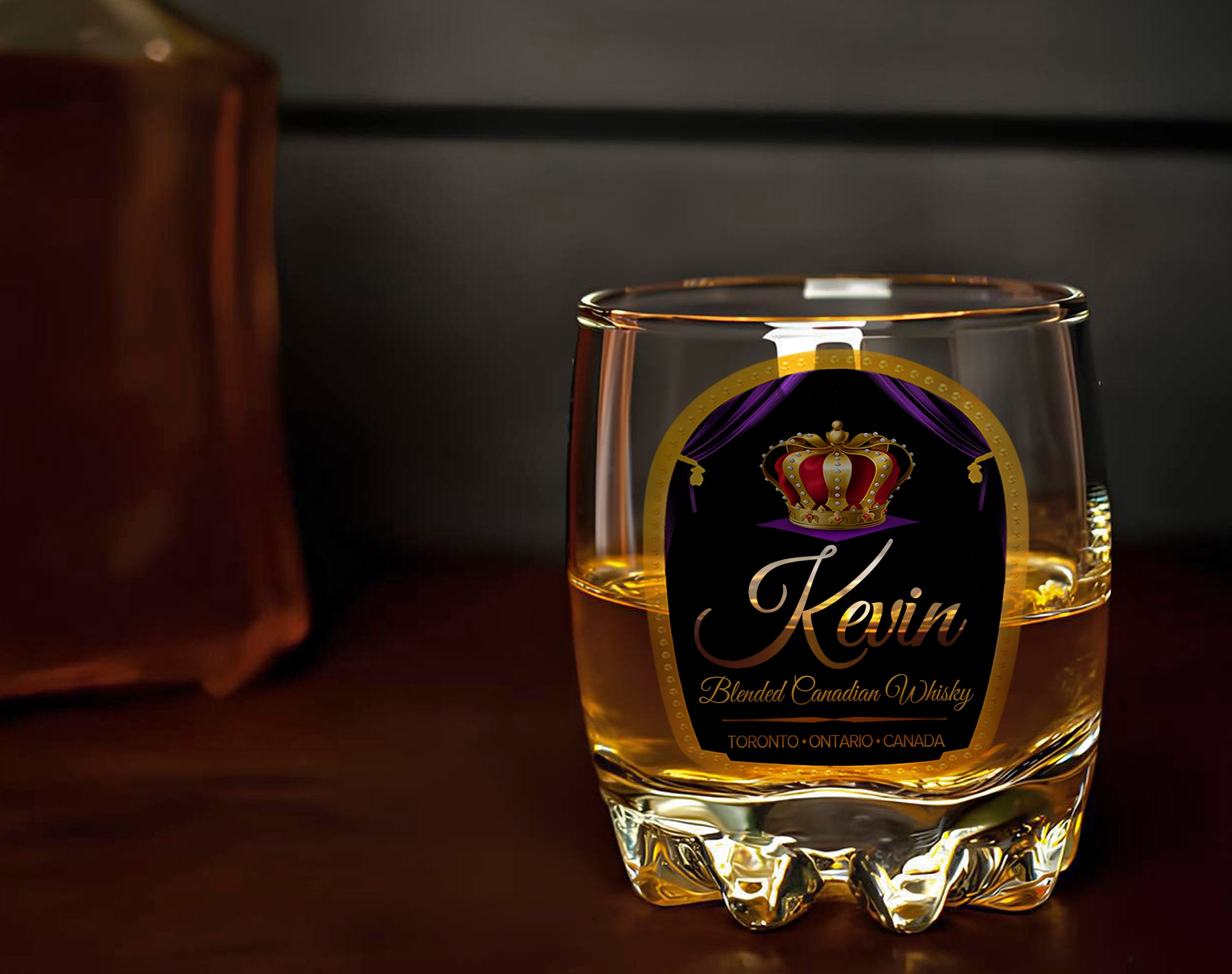 Personalized Crown Whiskey Glass Set, Royal Whiskey Tumbler, Gift for Dad, for Boyfriend, Birthday Gifts, Custom Old Fashioned Whiskey Glass