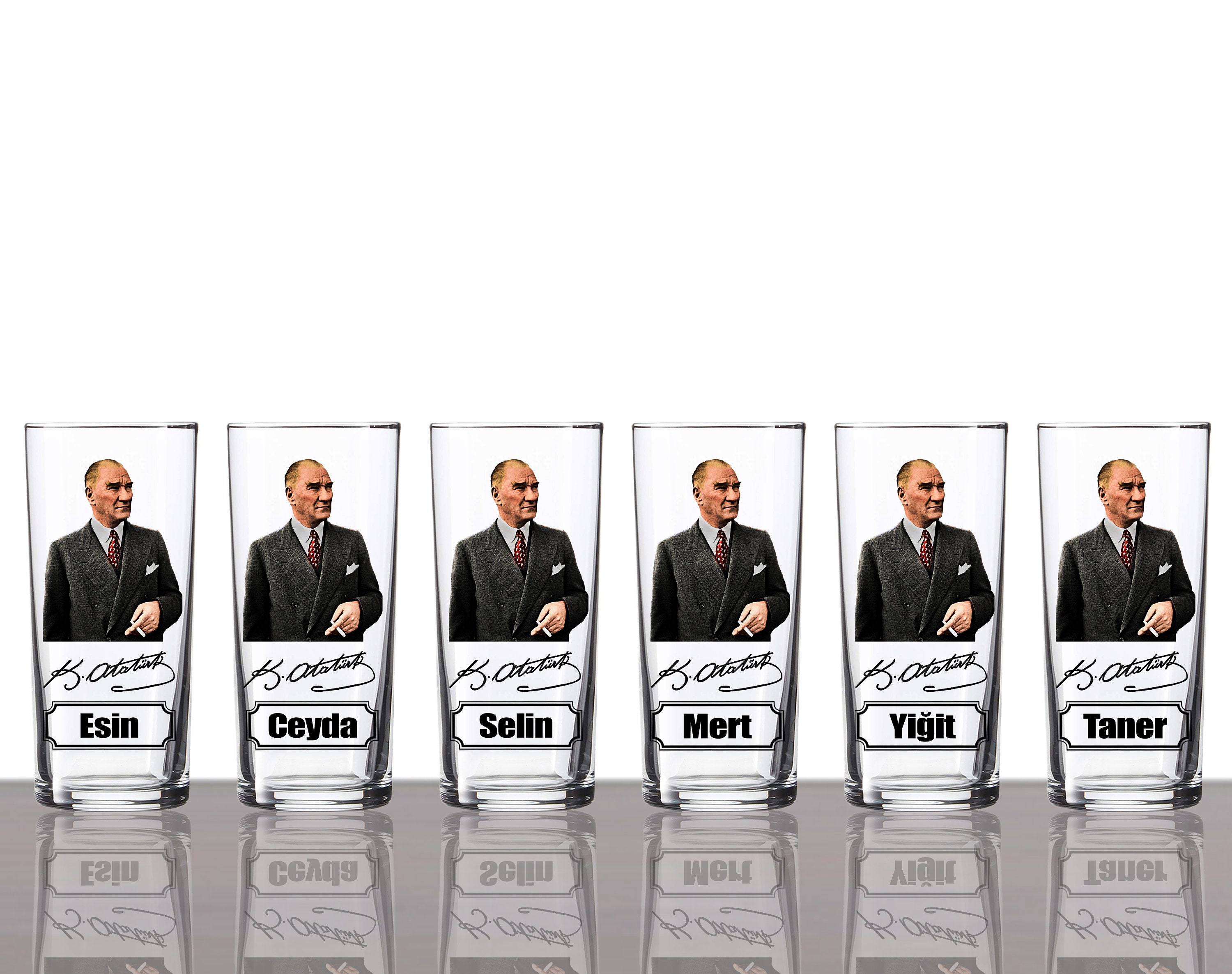 Ataturk Personalized Raki Glass Set Raki Bardak Seti Mustafa - Etsy