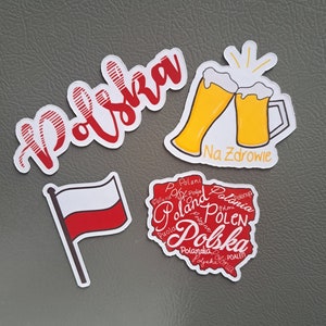 Polish Magnet - Polska - Polish Flag - Na Zdrowie - Orzeł
