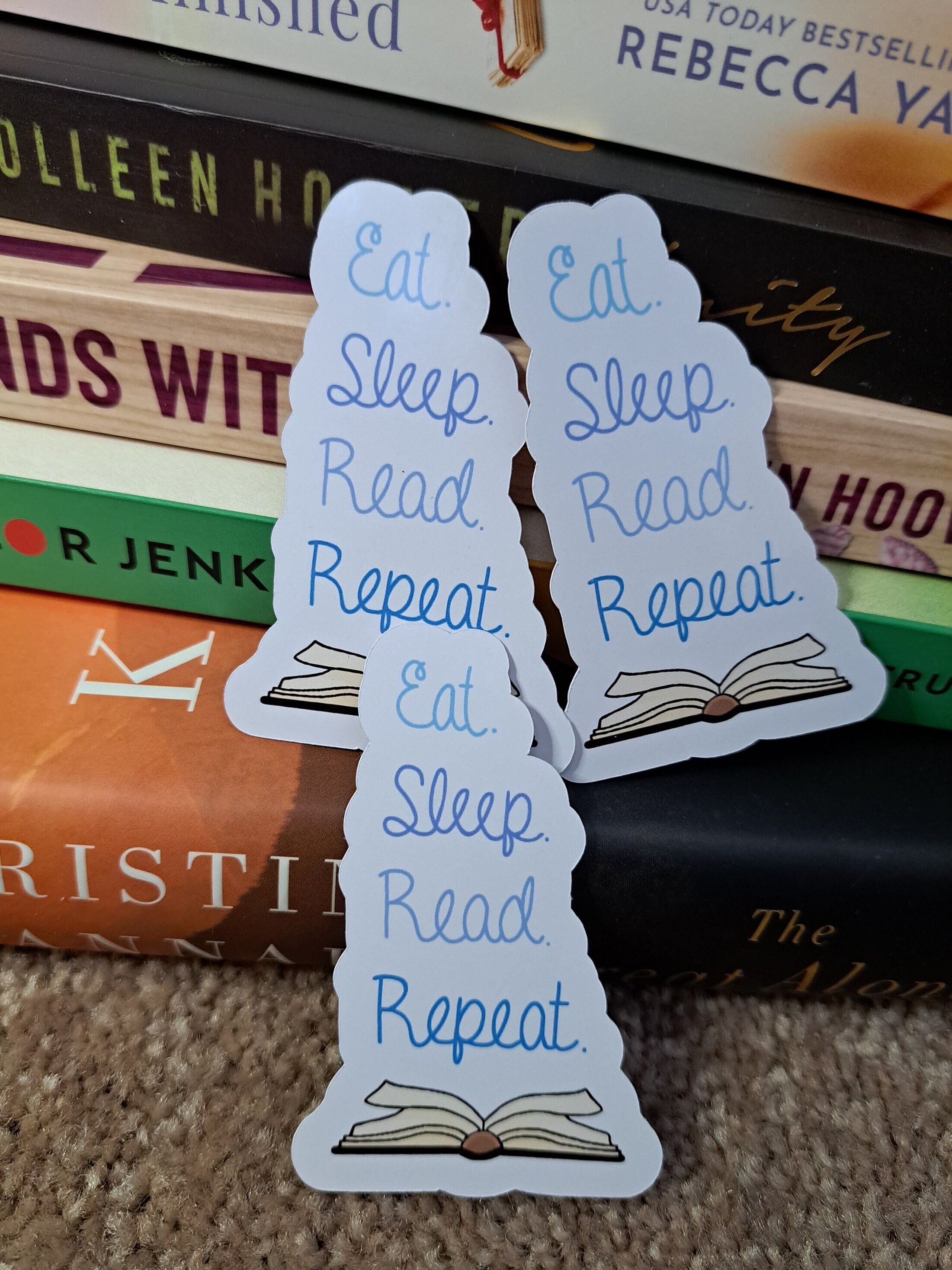 Eat Sleep Read Repeat Sticker - Book Sticker - Etsy