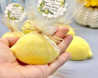 Big Lemon Soap Baby Shower Favors, Lemon Scented Soap Party Favors, Lemon Bridal Shower Decoration girl boy, Spring Party decorations