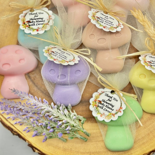 Mushroom Soap favors baby shower favors, Gender neutral gifts, spring Bridal Shower Favor, party decorations, gifts for her his, baby boy