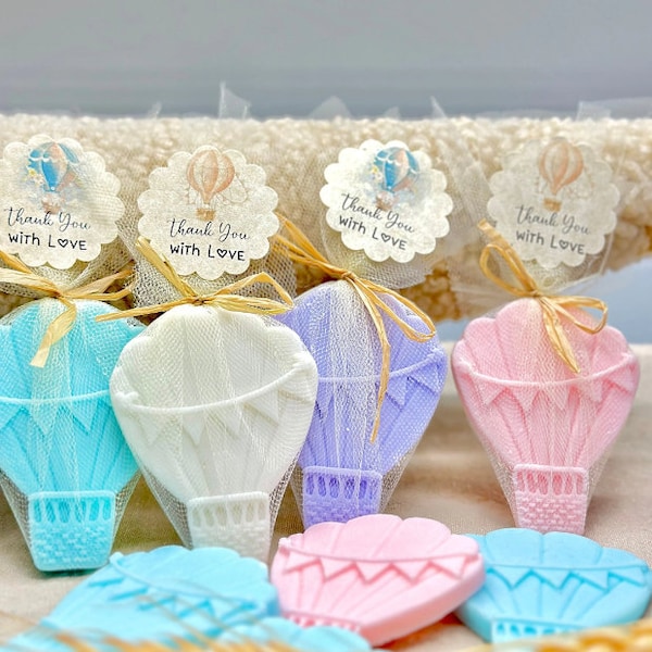 Hot Air Balloon Soaps, Baby Shower Favors Boy girl, Baby Shower Hot Air Balloon Decorations, birthday boy  party decor, baby shower favors